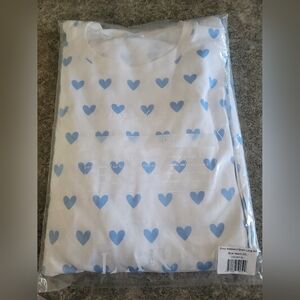 Women’s Brand New Lake Pajamas Size XXL blue hearts, weekend set, short-long